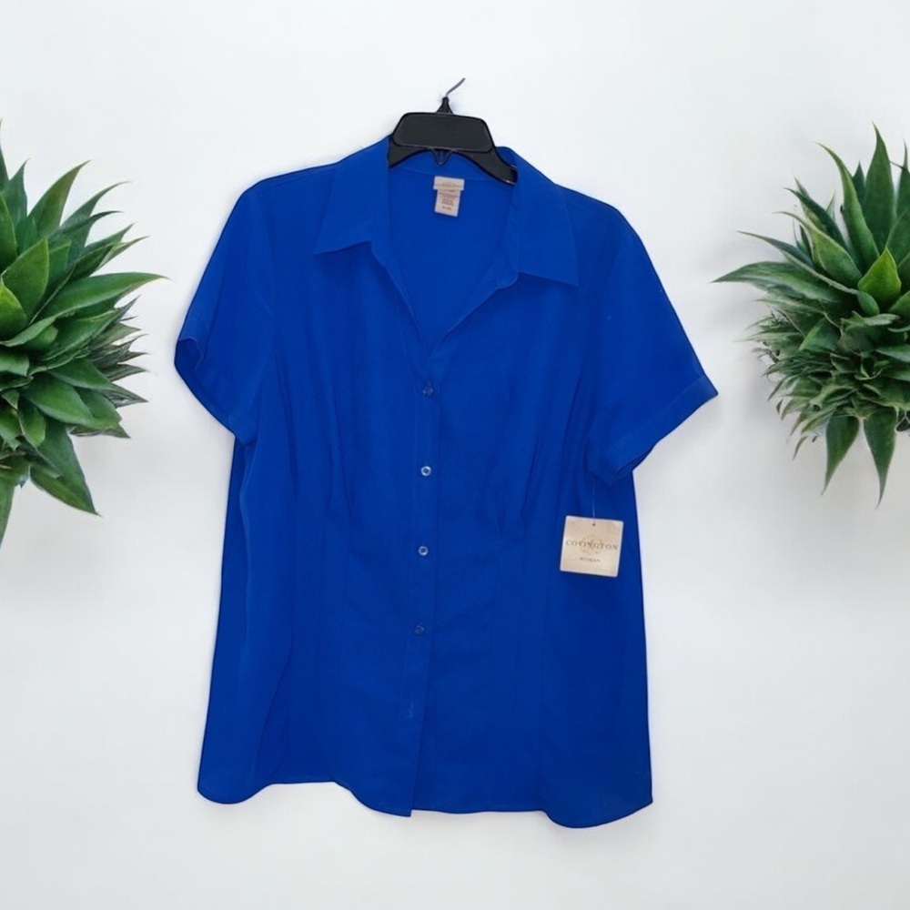 Covington Blue Boxy Button Down Shirt